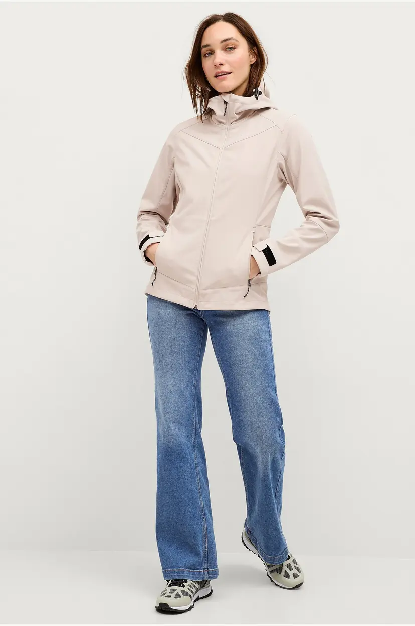 Áhkká Jakke Softshell Jacket With Hood - Beige
