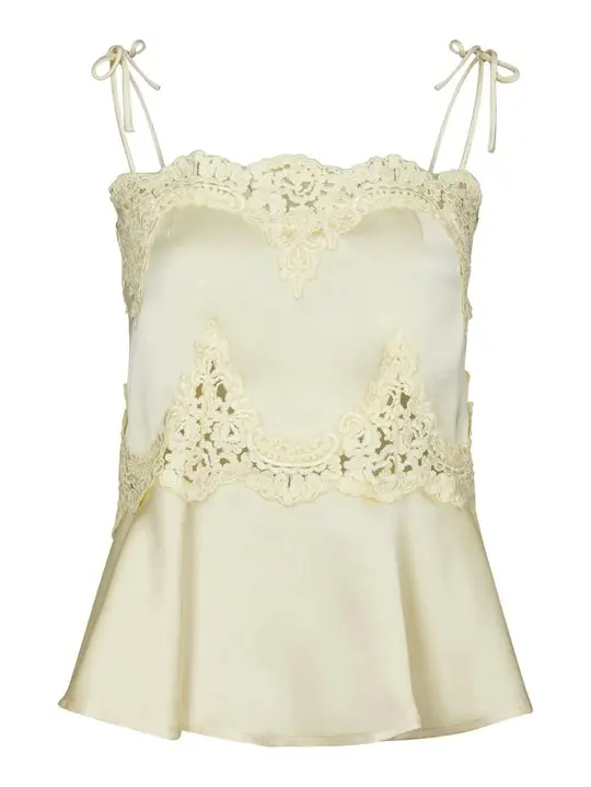 Neo Noir Neo Noir - Kaela Heavy Sateen Lace Top - Light Yellow