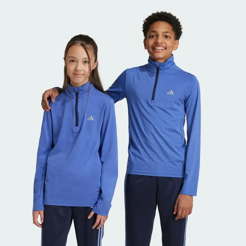 Adidas Training AEROREADY 1/2-Zip Long Sleeve T-skjorte, barn