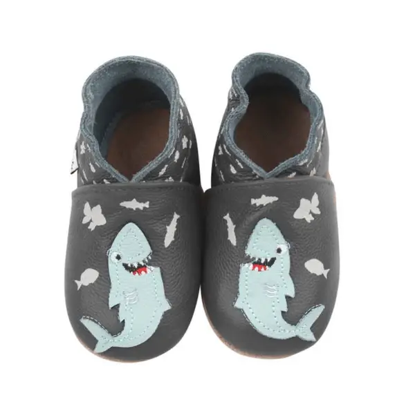 Rose et Chocolat Rose et Chocolat - Tøfler i Skinn Hungry Shark Grey