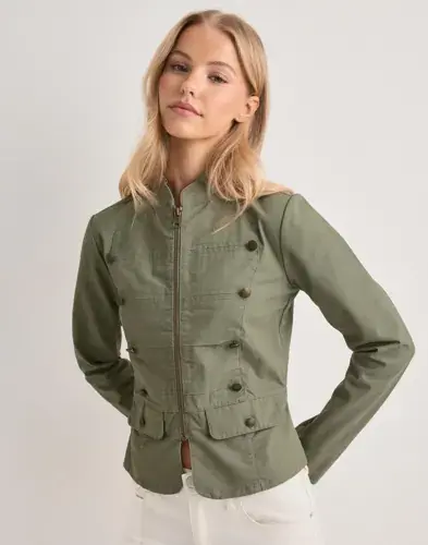 Nelly Nelly - Grønn - Cotton Detailed Jacket