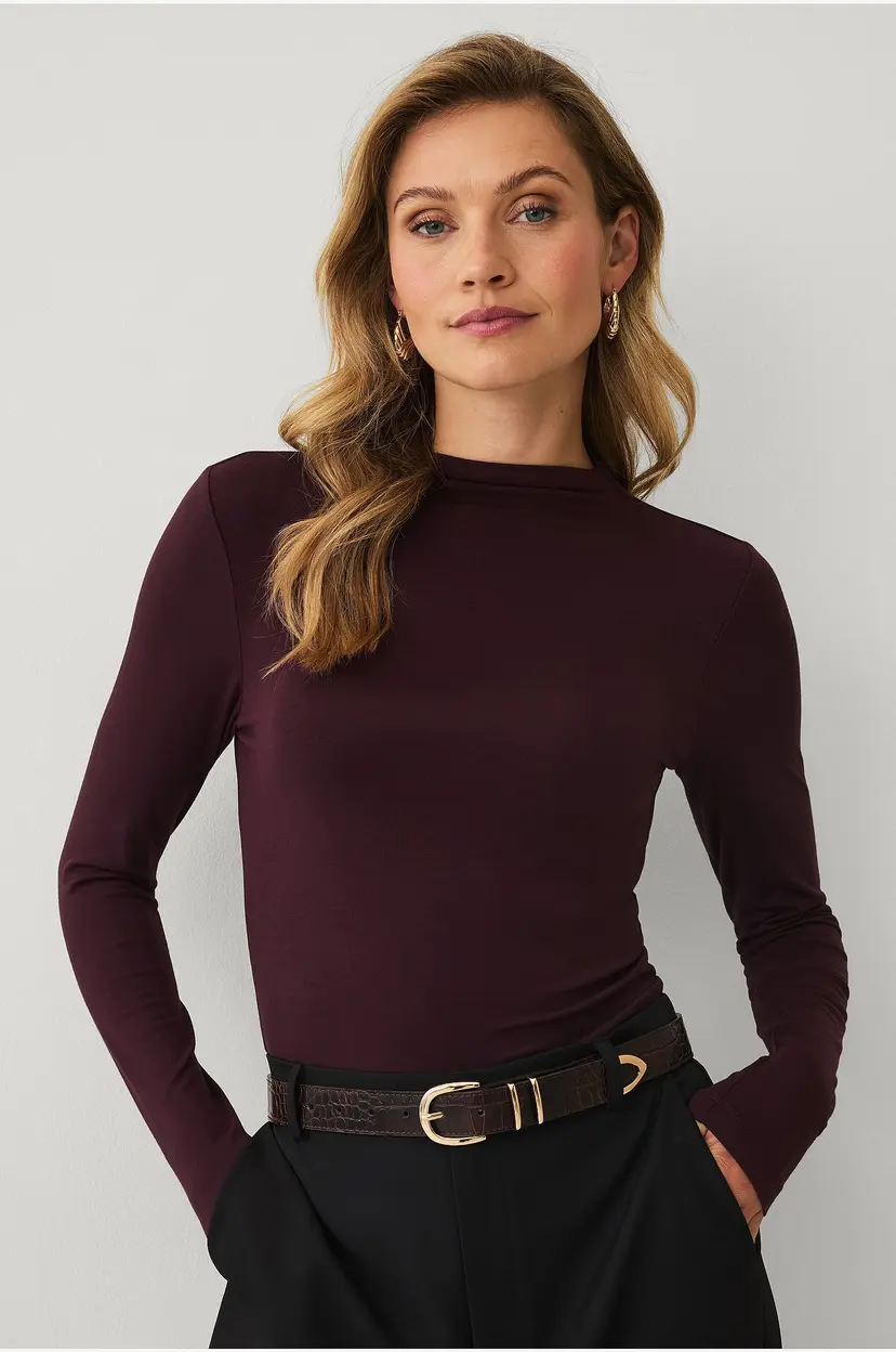 Ellos Collection Topp med høy hals - Brun