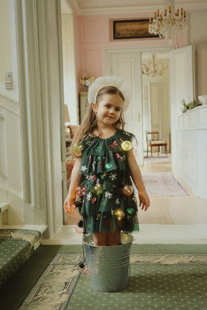 Konges Sløjd Konges Sløjd Yvonne Christmas Kjole Jegergrønn (98 /3 år)
