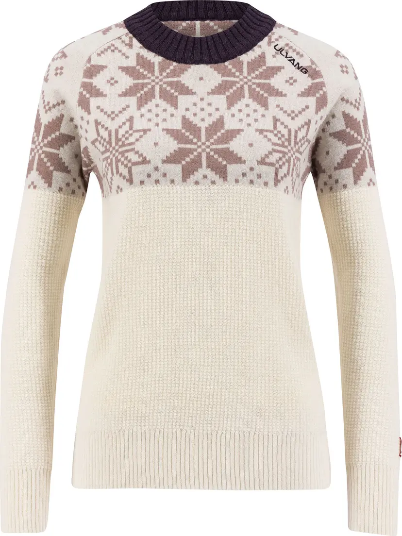 Ulvang Ulvang Women's Rav Kiby Roundneck Vanilla/Woodrose/Plum Perfect