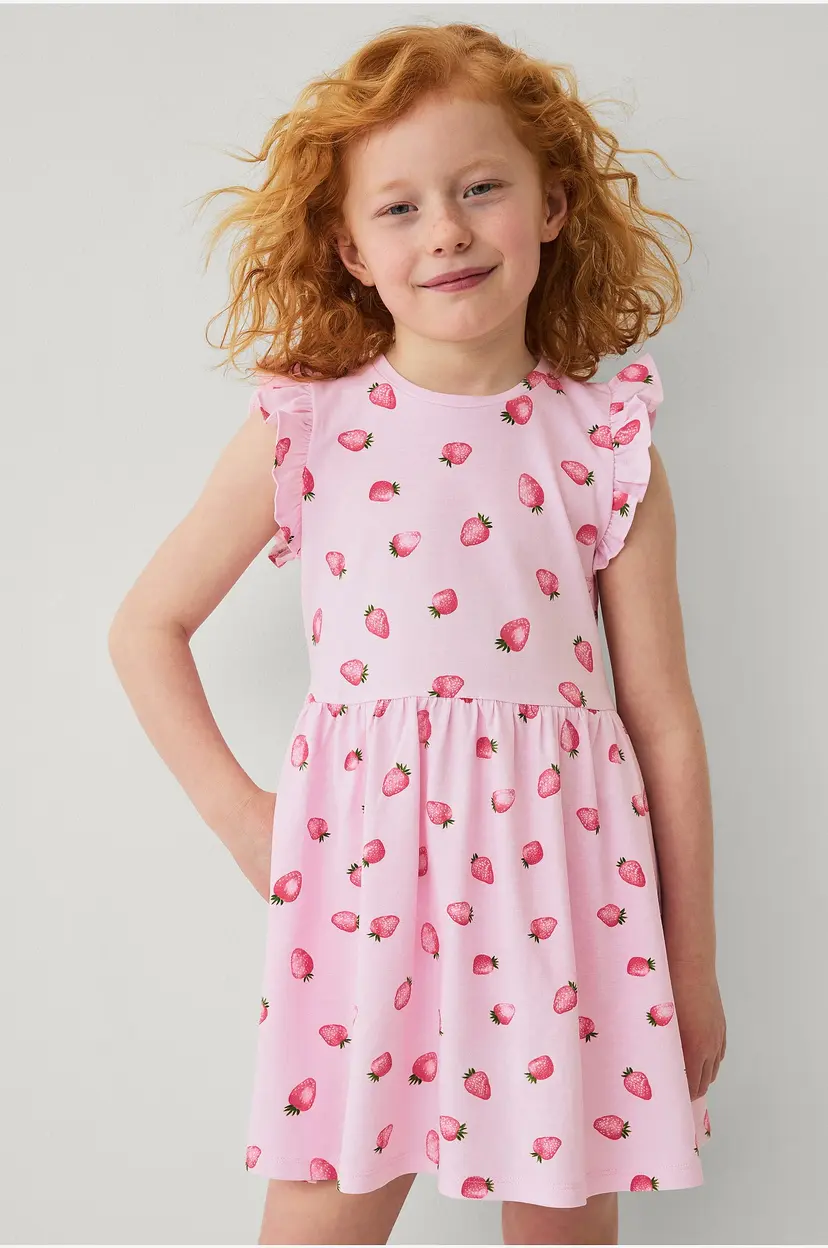 Ellos Collection Kjole med volanger - Rosa