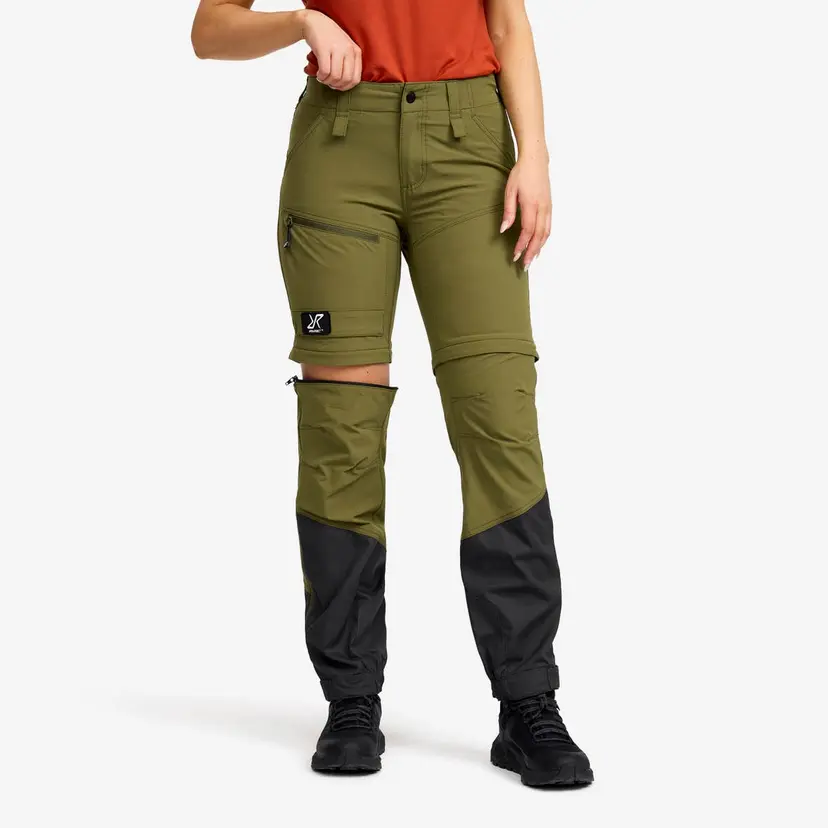 RevolutionRace Range Pro Stretch T Zip-off Pants Dame Burnt Olive/Anthracite