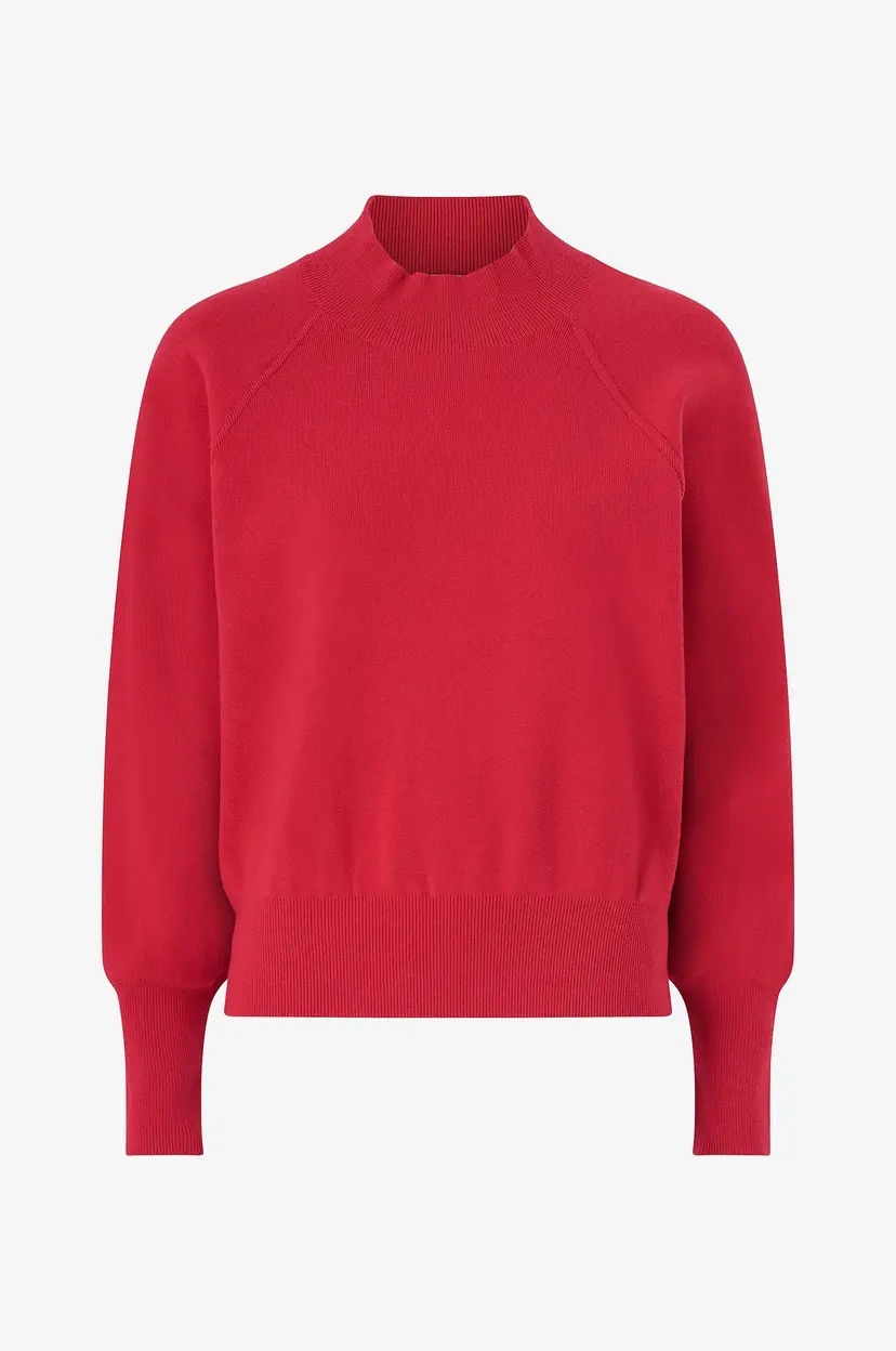 Second Female Genser Octavia Knit T-neck - Rød