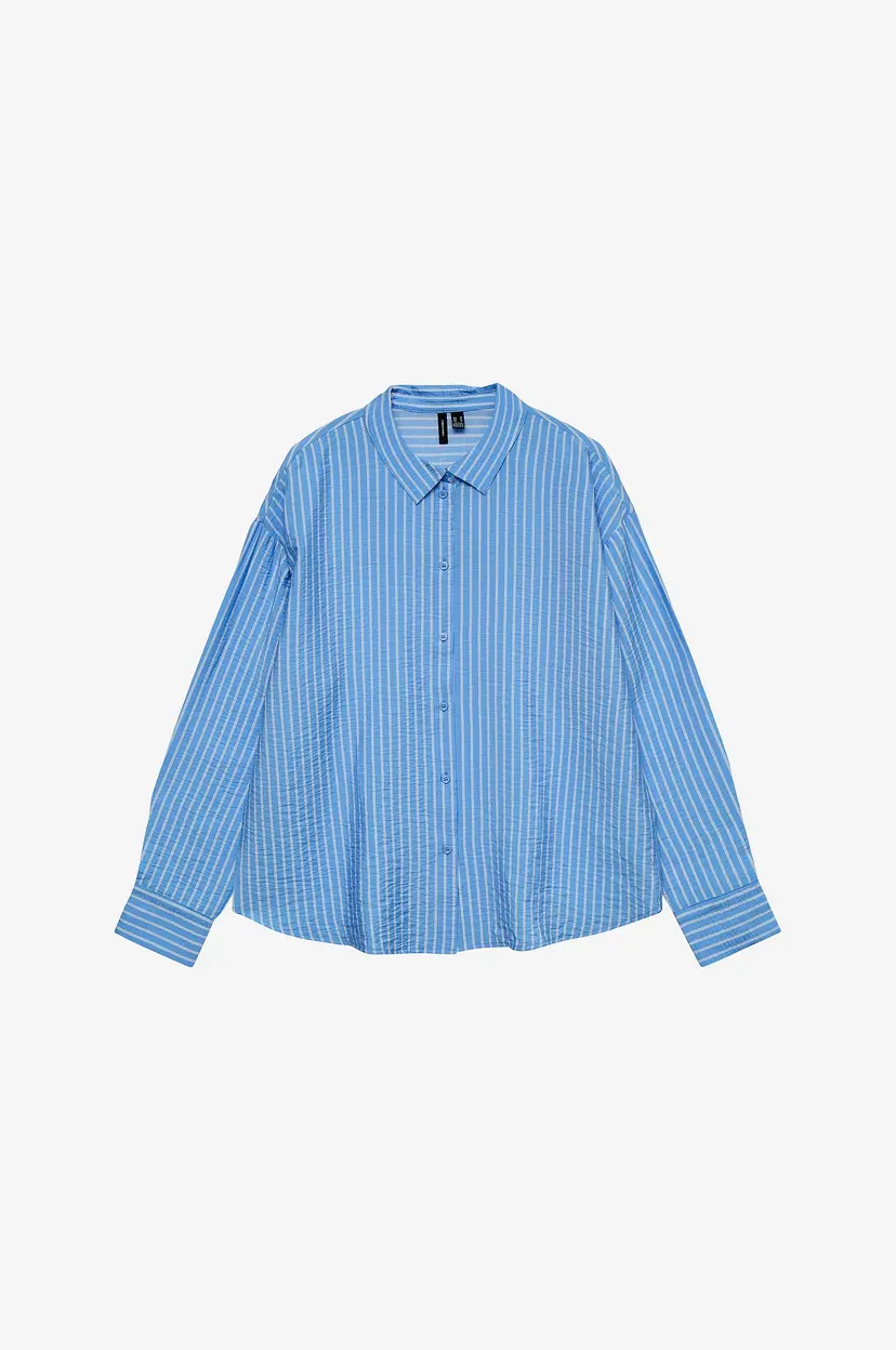 Vero Moda Curve Skjorte vmcKaja LS Wvn Cur - Blå