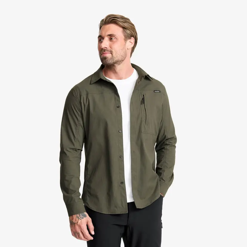 RevolutionRace Preparation Stretch Shirt Herre Kambaba Green