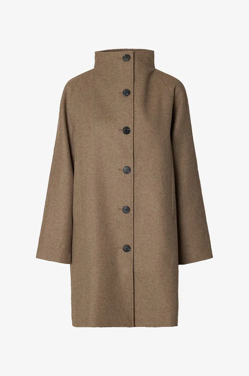 Selected Women Ullkåpe Slwzia-vinni Wool Blend - Brun