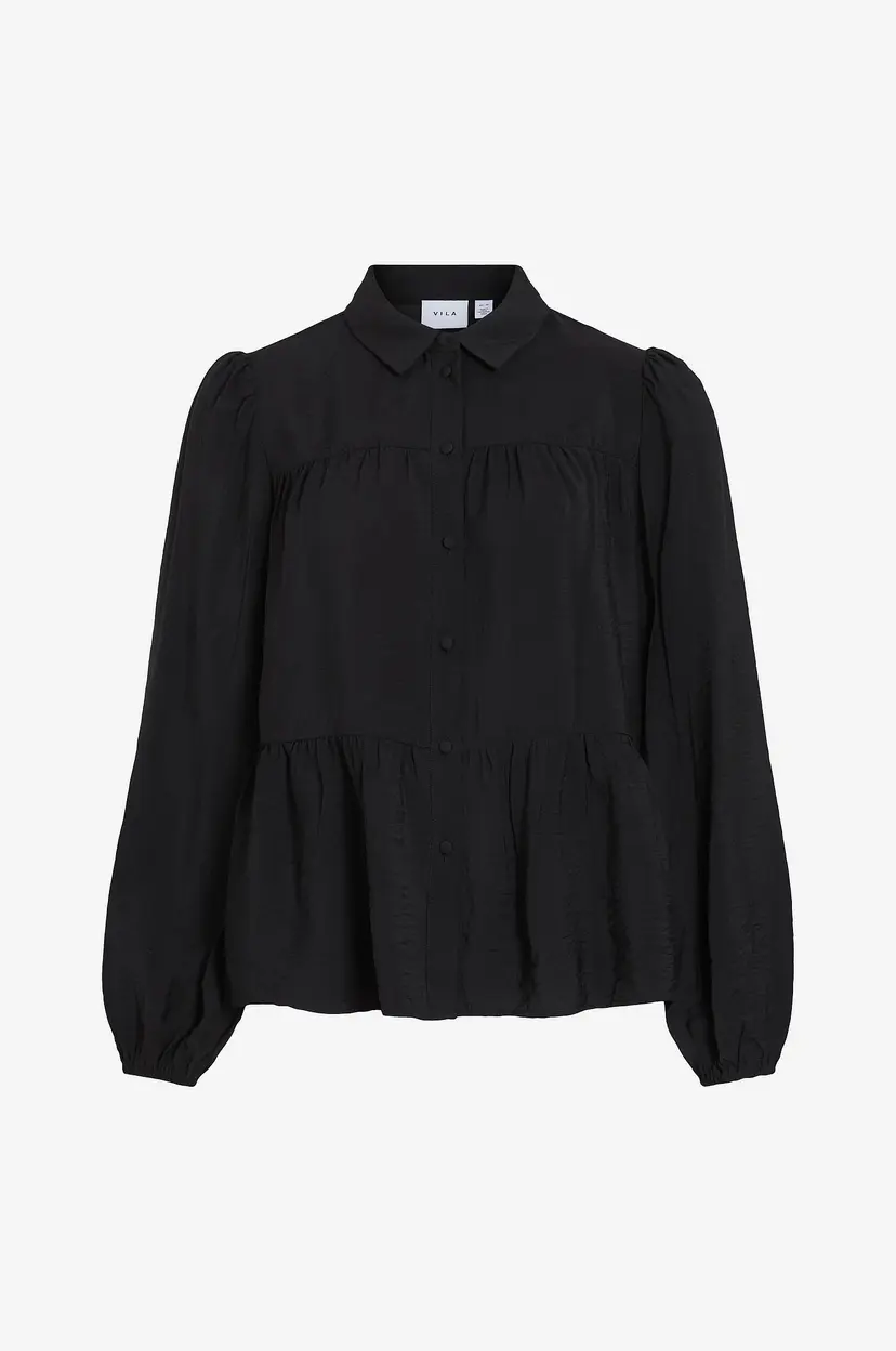 Vila Bluse viMarlot Mali L/S Shirt - Svart