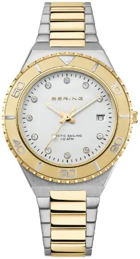 BERING Bering Dameklokke 18936-710 Classic Antikkhvit/Gulltonet stål Ø36 mm