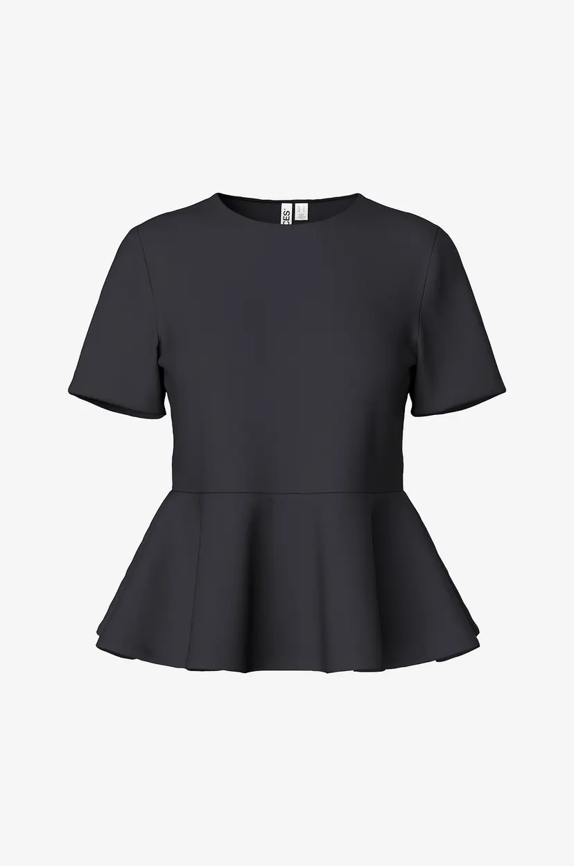 Pieces Peplumtopp pcAlisa SS Peplum - Svart