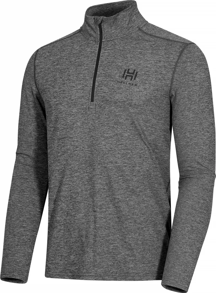 Hellner Hellner Men's Nunis Halfzip Long Sleeve Tee  Black Beauty Melange