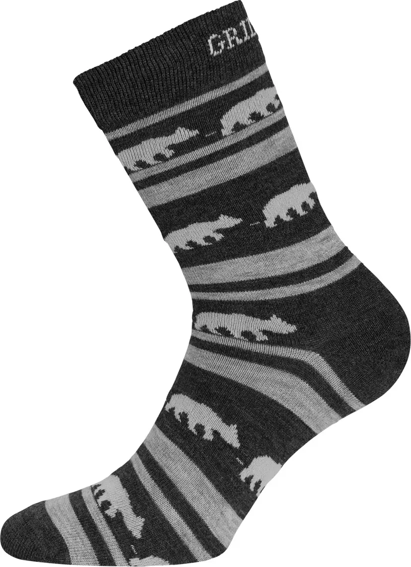Gridarmor Gridarmor Striped Bear Merino Socks Dark Grey Melange