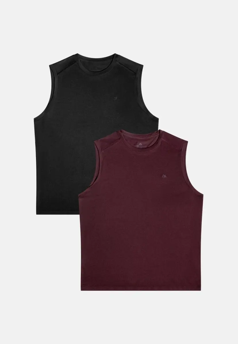 DANISH ENDURANCE Mændens hurtigtørrende Running Tanktop fra Danish Endurance, Sort | Bordeaux, M