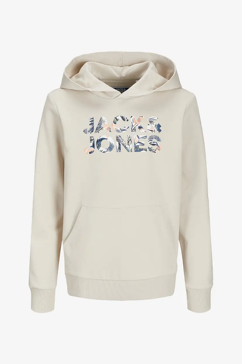 Jack & Jones Junior Hettegenser jjeBryan Corp Logo Sweat Hood - Beige