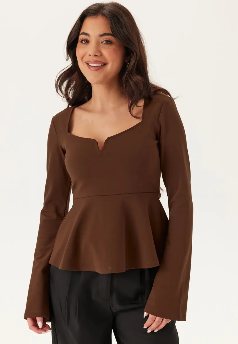 Bubbleroom Long Sleeve Peplum Top