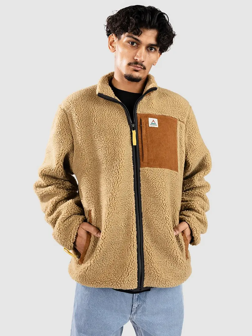 Passenger Passenger Trekker Recycled Deep-Pile Sherpa Jacket brun