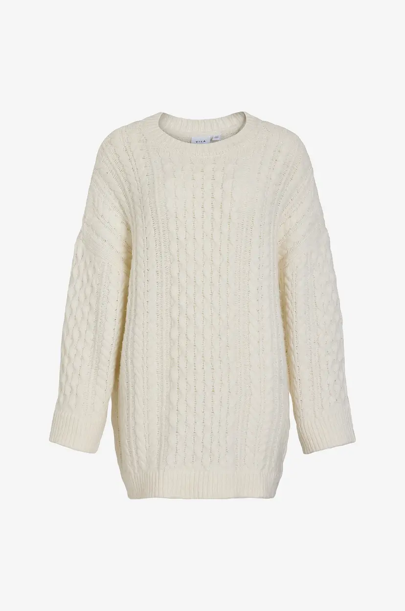 Vila Genser viKaia L/s Oversize Cable Knit - Beige