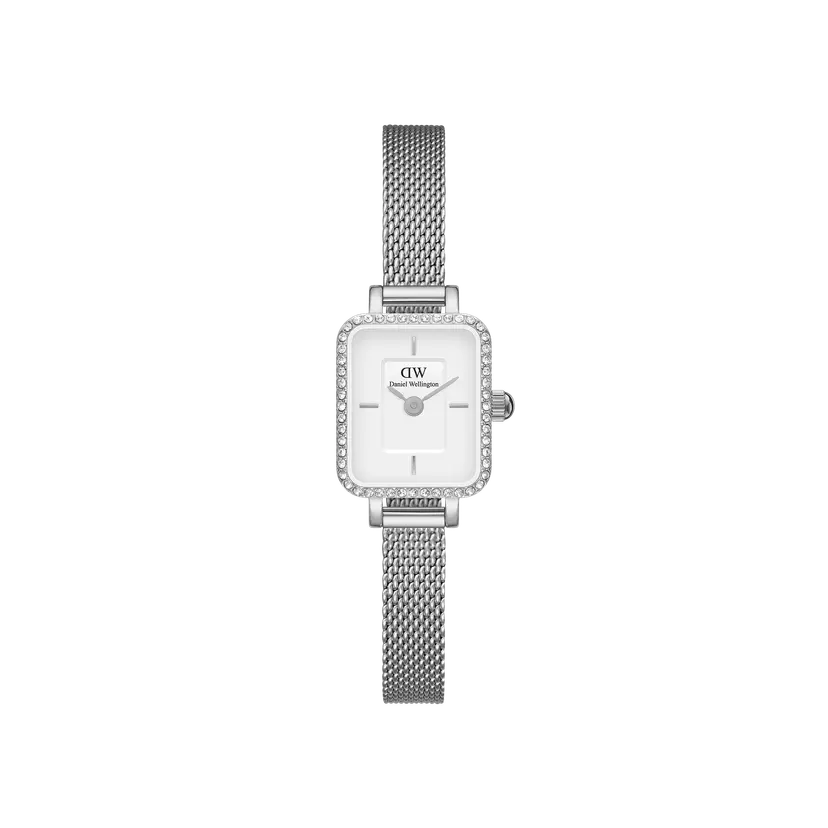 Daniel Wellington Silver 15.4x18.2mm Watch Quadro Mini Lumine Bezel | DW