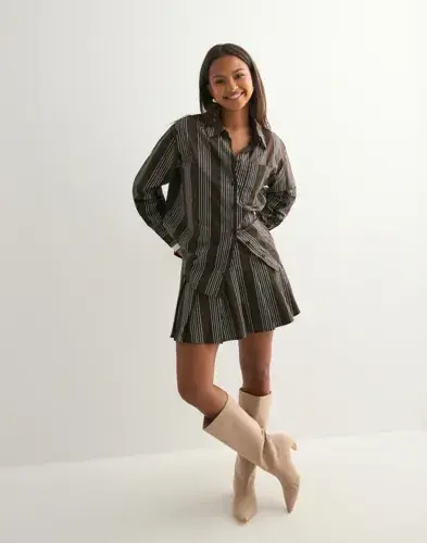 Pieces Pieces - Brun - Pcjamie Ls Loose Shirt Wvn D2D Pp
