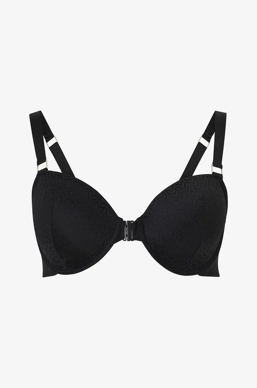 Zizzi Spile-BH Lellen Front Open Cup Bra - Svart