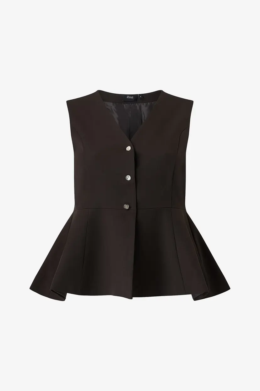 Zizzi Bluse Mpalma, S/L, Blouse - Brun