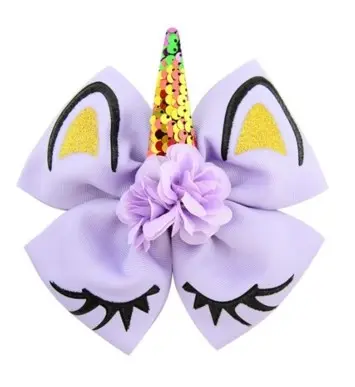 Lili Marleen Stor hårsløjfe, 15 cm - Unicorn, lilla - vi elsker pynt
