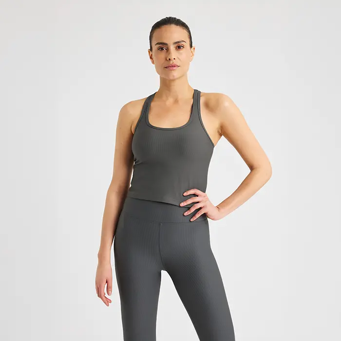 Rohnisch Ribbestrikket Singlet Grå