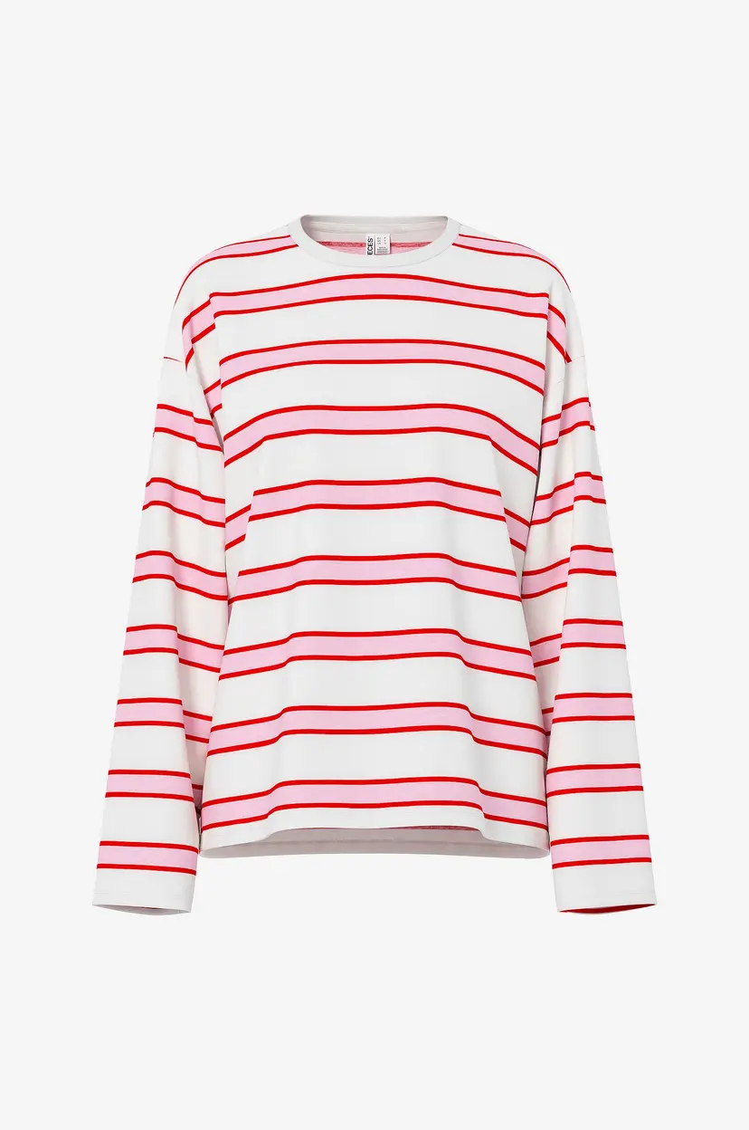 Pieces Topp Pcmila LS Loose Tee Jrs BC - Rosa