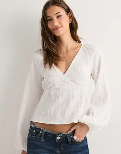 Nelly Nelly - Hvit - Structure Blouse