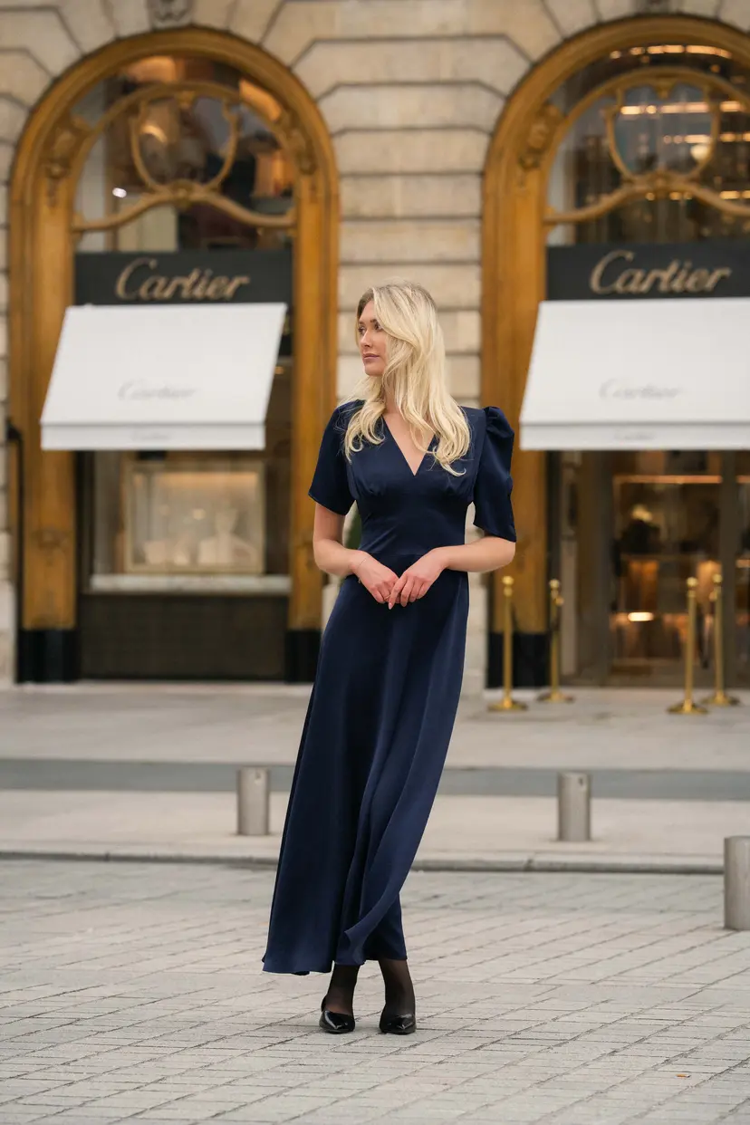Love Lolina Francis Maxi Dress Dark Blue - XS