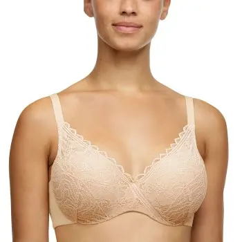 Chantelle Chantelle BH EasyFeel Floral Covering Memory Foam Bra Beige nylon B 75 Dame