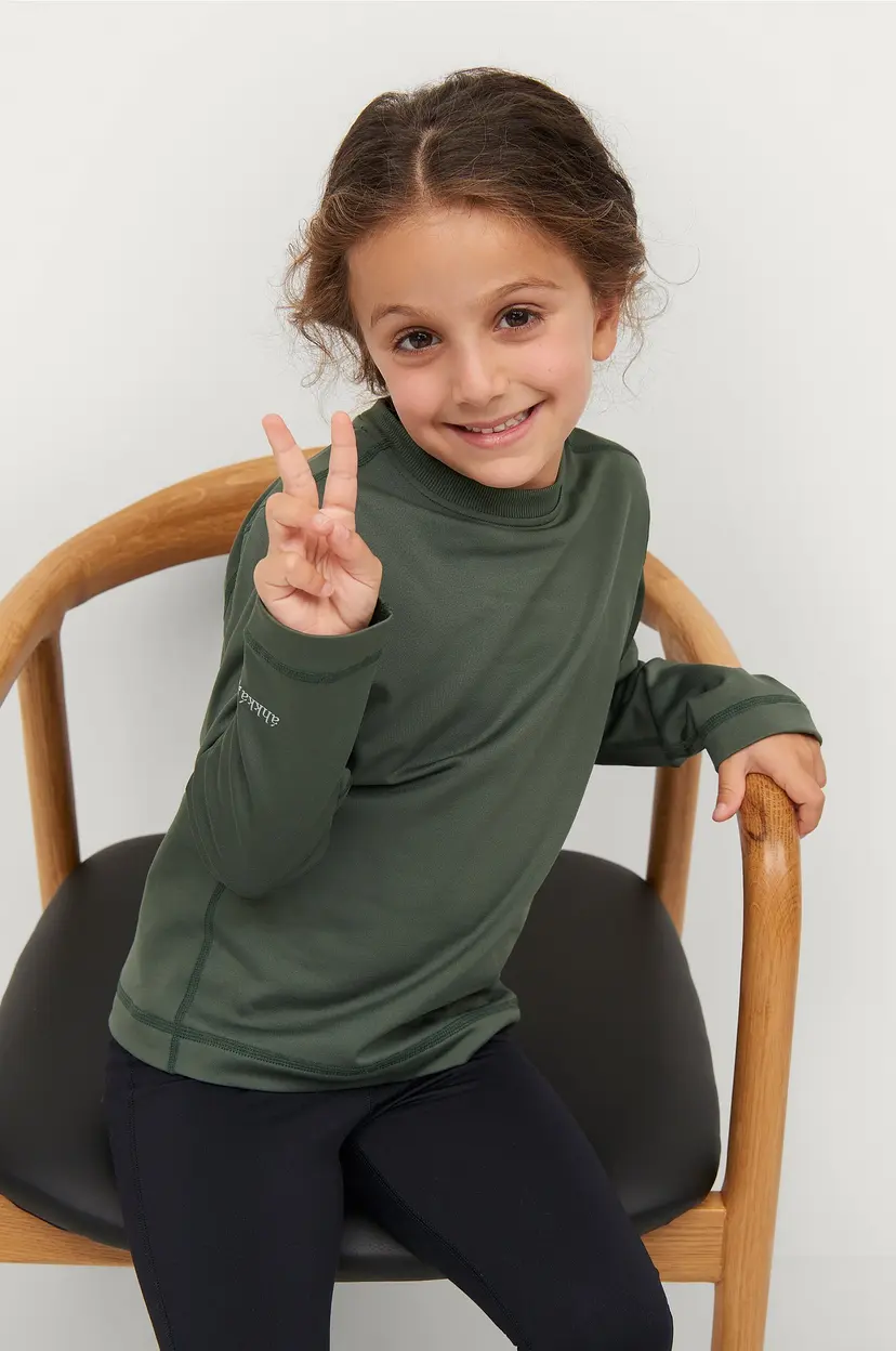Áhkká Treningsgenser / undertrøye Winter Fleece RN LS Kids - Grønn