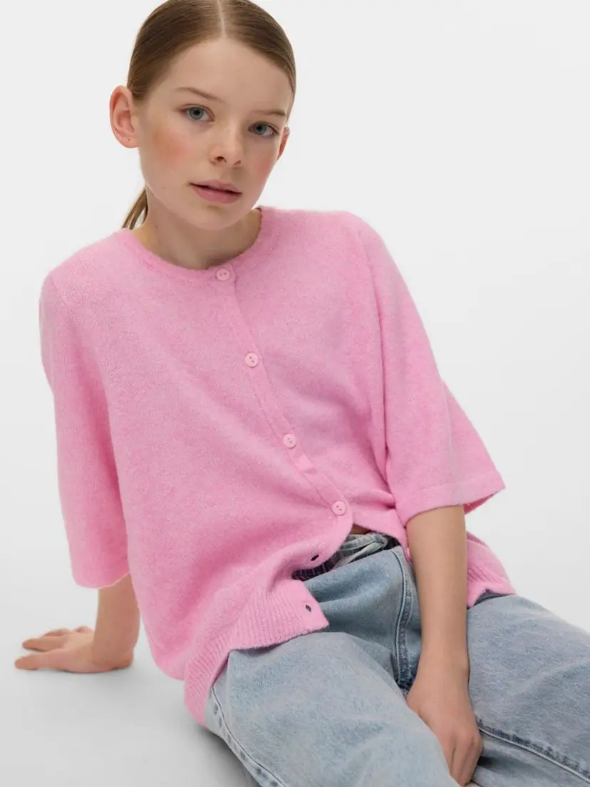 Vero Moda Girl Vero Moda Girl Doffy kortermet cardigan med knapper  rosa (158/164)