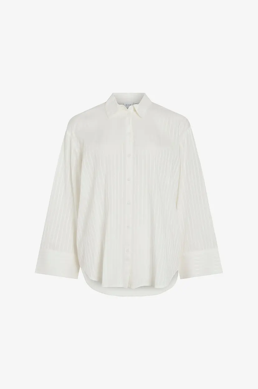 Vila Skjorte Virocki L/S Oversize Shirt - - Hvit