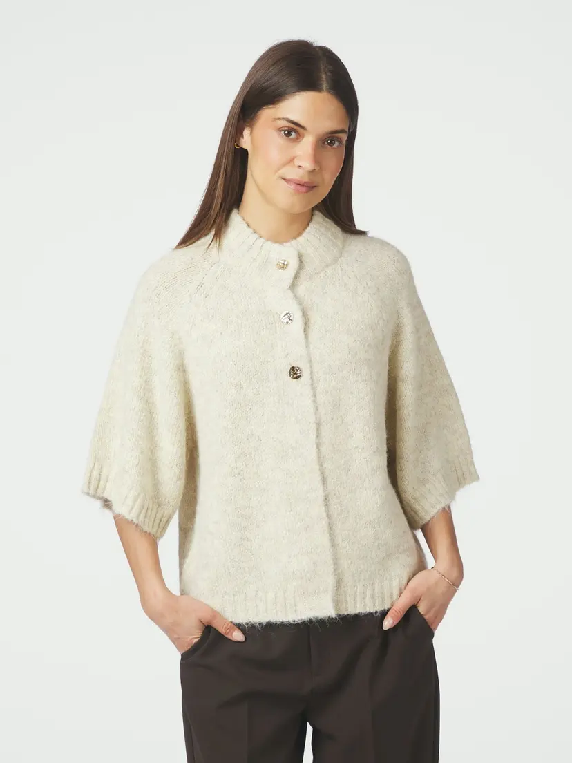 Neo Noir Benuta Fluffy Knit Cardigan Ivory - XS