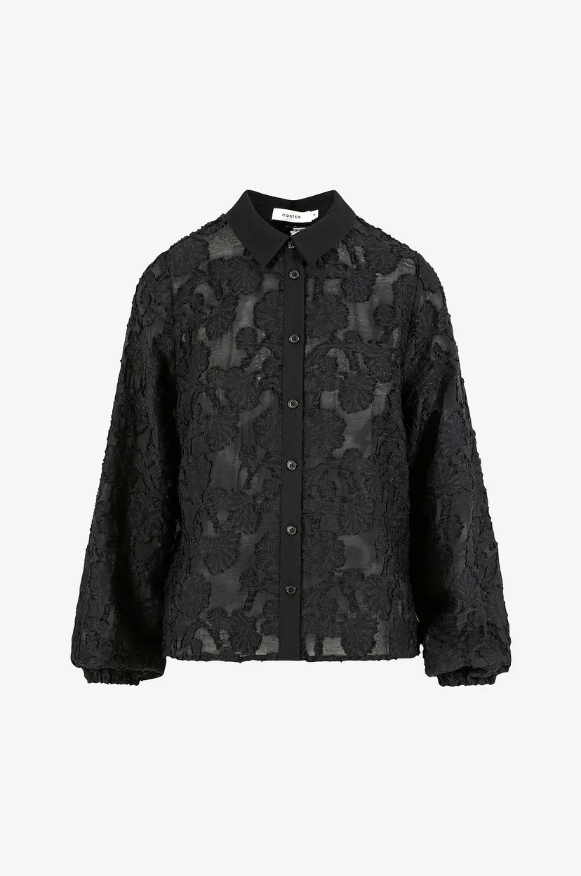 Coster Copenhagen Bluse Flower structure shirt - Svart