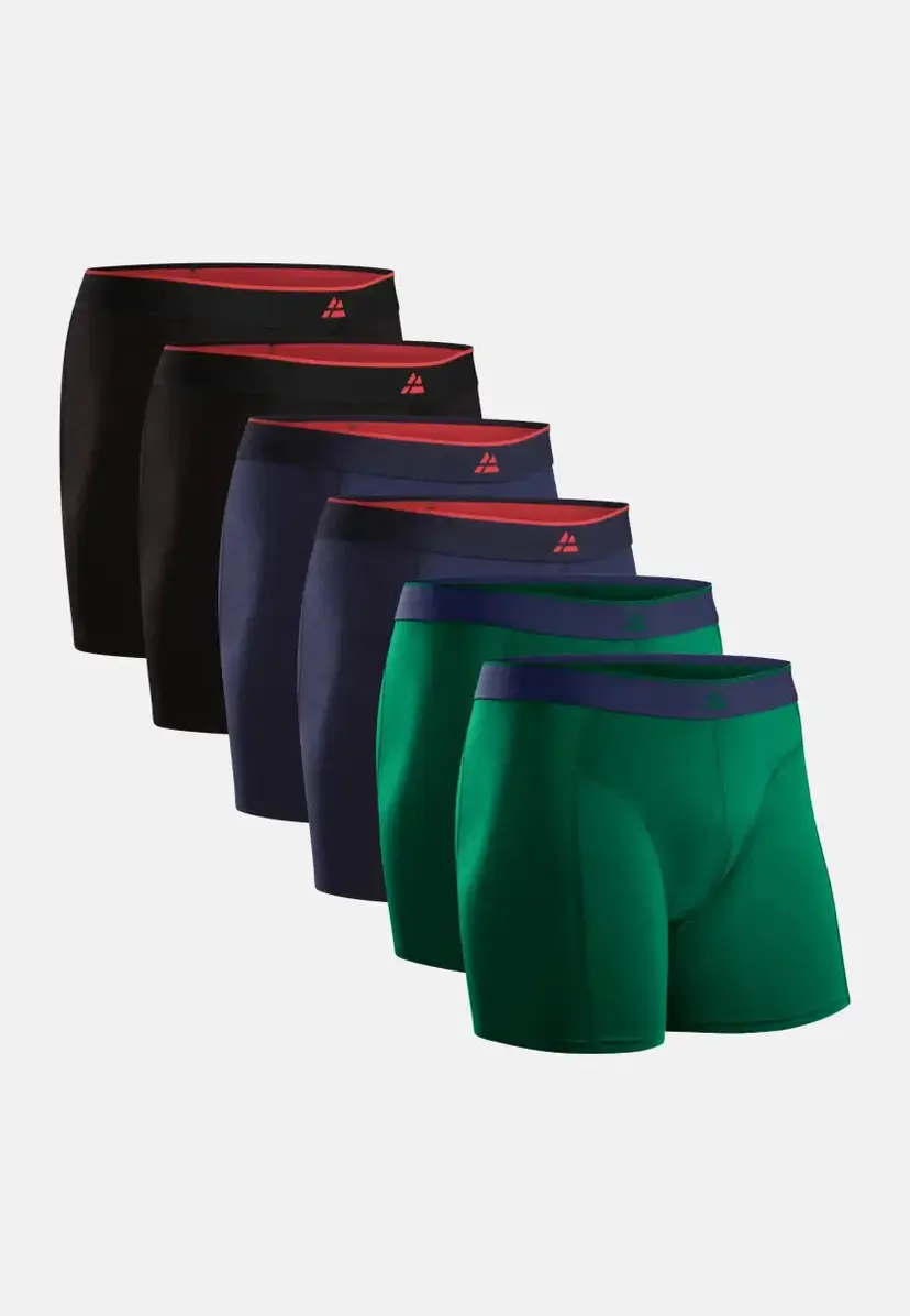 DANISH ENDURANCE DANISH ENDURANCE Bambu Boxershorts, Sort/Rød | Marineblå | Grøn, L
