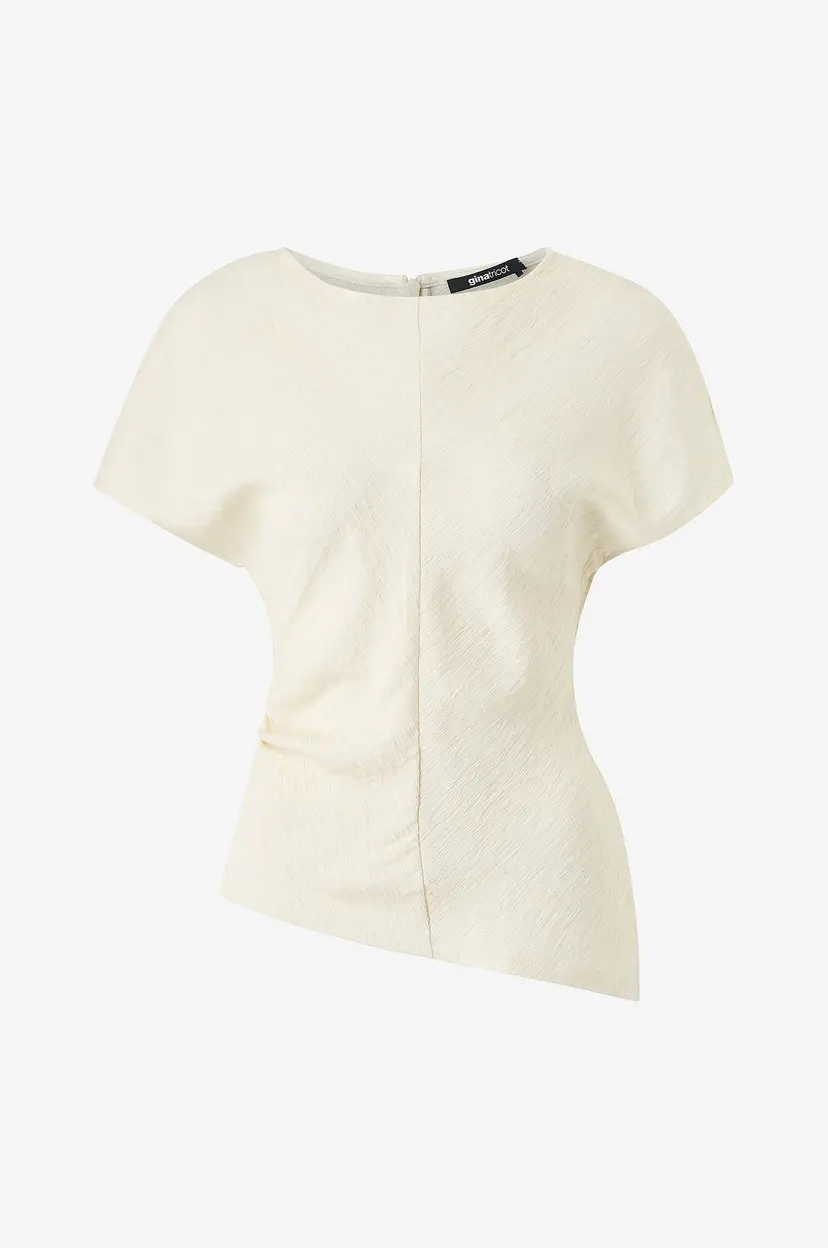 Gina Tricot Bluse Asymmetric Top - Natur