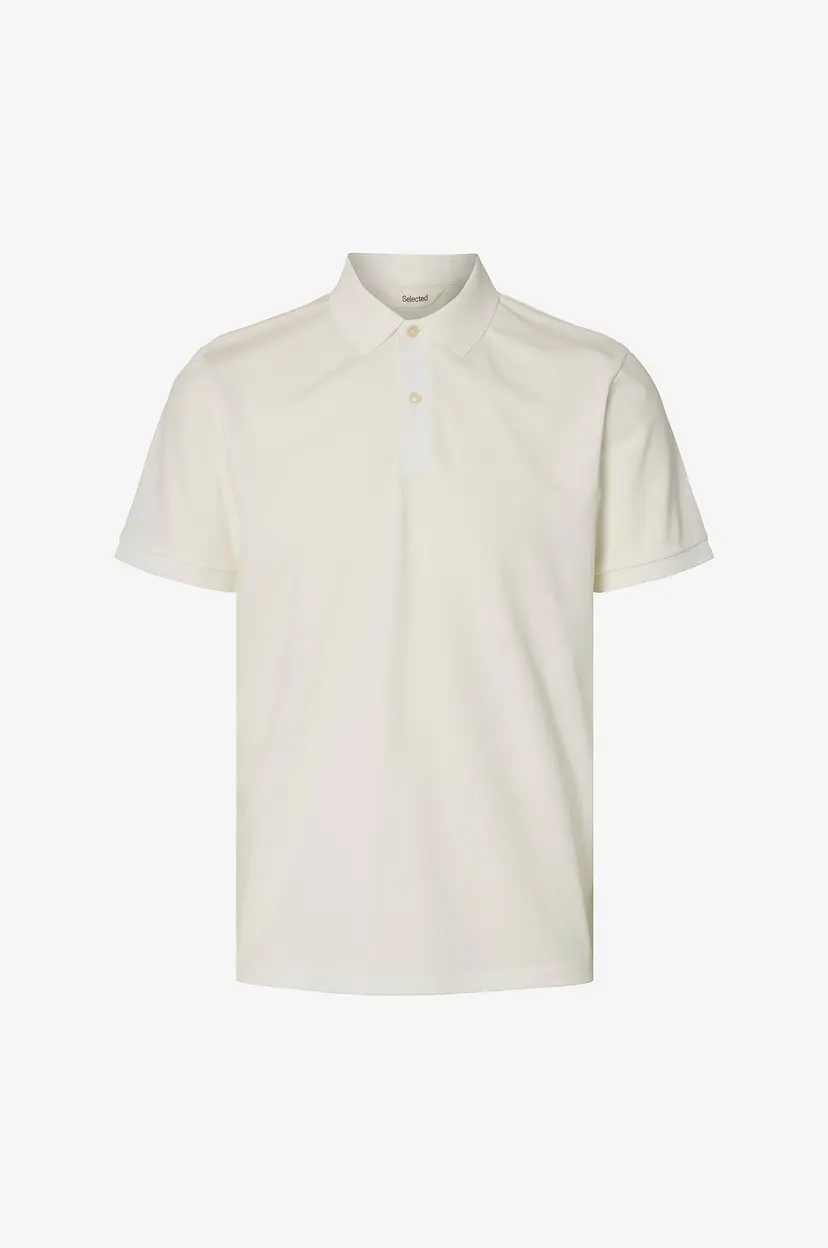 Selected Men Pologenser slhFave Button SS Polo - Hvit