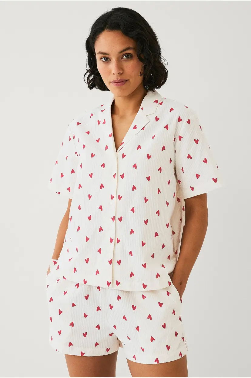 Ellos Collection Pyjamas i seersucker - Hvit