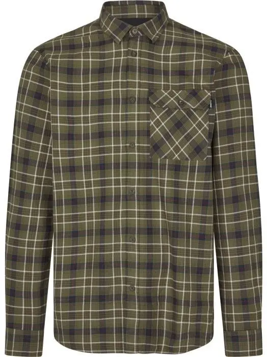 Seeland Seeland M's Glen Flannel Shirt Grape Leaf/Dark Navy Check
