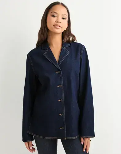 Vero Moda Vero Moda - Blå - Vmkanika Ls Denim Blazer Shirt SI35