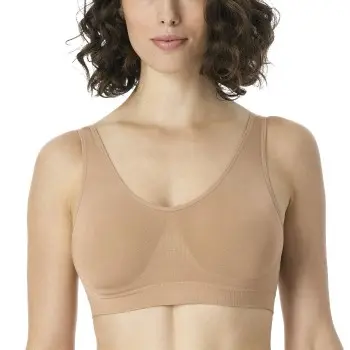 Schiesser BH Bustier Removable Pads Bra Beige polyamid Dame