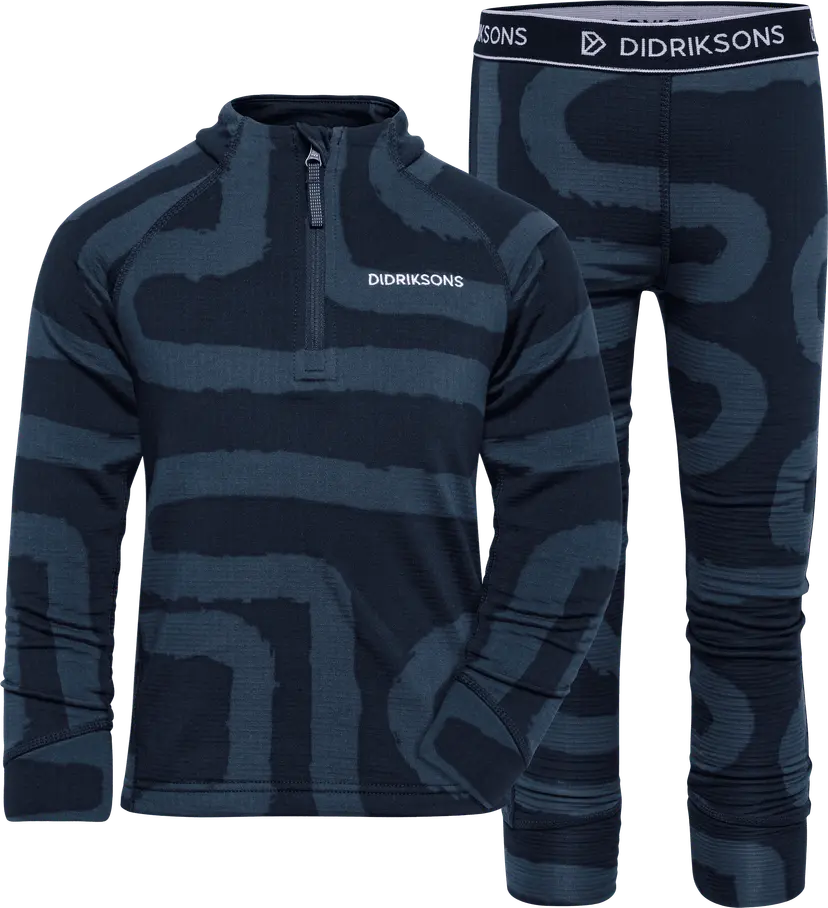 Didriksons Didriksons Kids' Jadis Printed Set Path Navy
