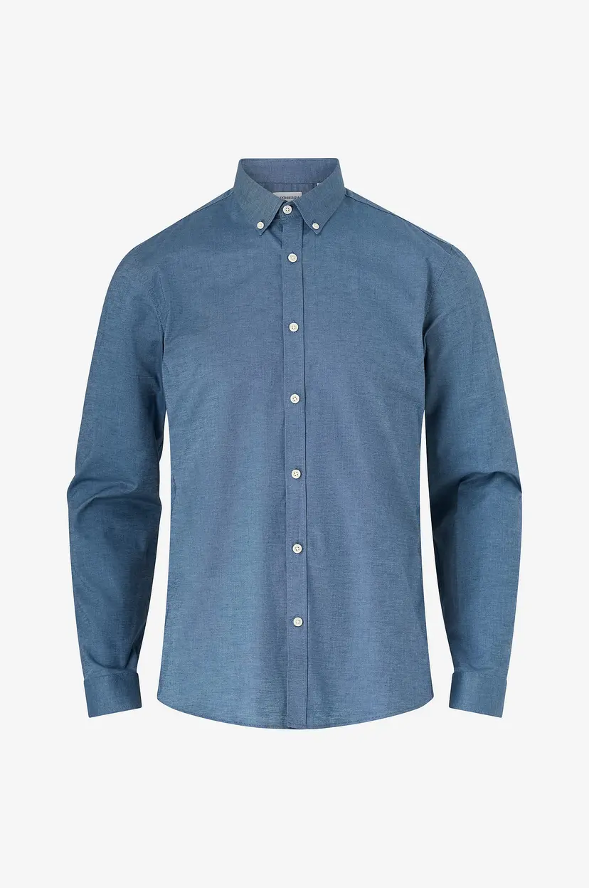 Lindbergh Skjorte Oxford Superflex Shirt L/S - Blå