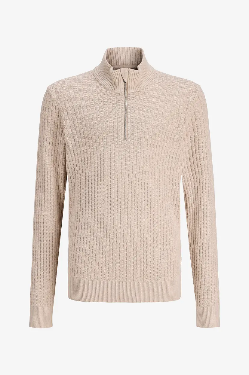Jack & Jones Junior Polohals jprBlubarkley Knit Half Zip Jnr - Beige
