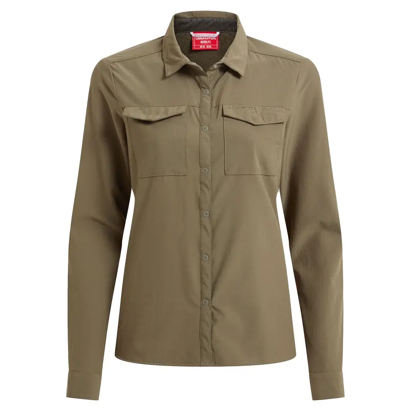 Craghoppers Craghoppers Women's Nosilife Pro Long Sleeved Shirt V Wild Olive